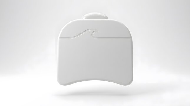 White Modern Luggage Case with Curved Handle