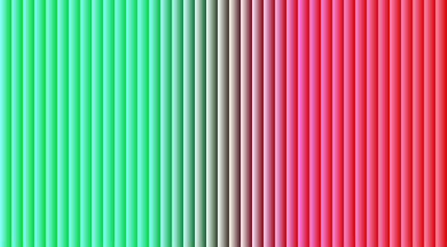 Vertical striped pattern with a color gradient transitioning from bright cyan and green to white, gray, and vibrant red, linear texture
