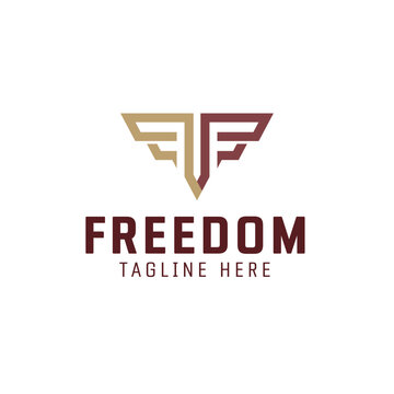 Initial Letter F FF Freedom Logo Design Inspiration