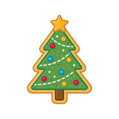 Fototapeta premium Colorful Christmas Tree Cookie Decoration.
