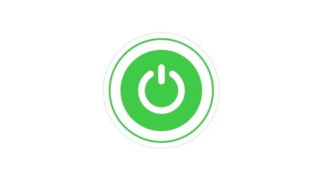 power button symbol. On & Off button. Turning on-off animation. 4k transparent background