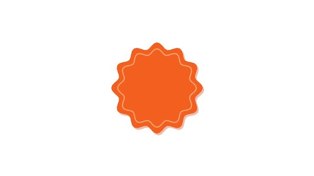 Orange starburst sale badge animation dynamic promotional for e-commerce and marketing discount
