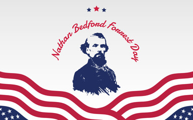 Nathan Bedford Forrest Day stock image, Nathan Bedford Forrest Day greetings © Funtastech
