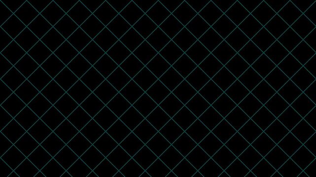 Abstract geometric pattern of intersecting teal lines on a black background, creating a diamond grid.