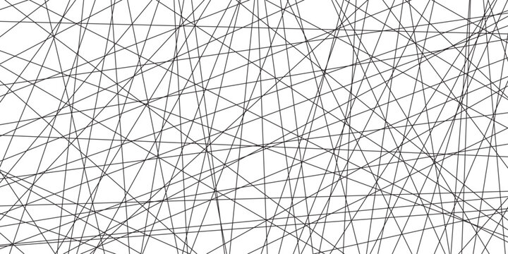 Abstract background with lines Vector abstract futuristic digital landscape with lines. Geometric lines pattern transparent background. Black and white abstract random chaotic liens .	