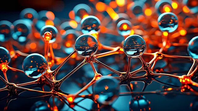 Digital technology presents a complex molecular structure background