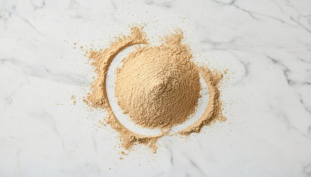 Fine Mulethi Licorice Powder on White Marble