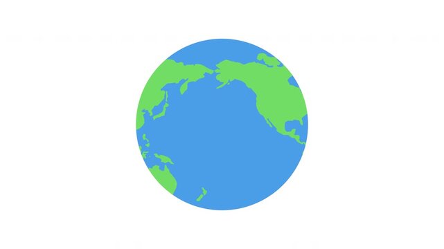 Looping Rotating Earth Planet Globe Animation ProRes Alpha Channel 4K 60fps Global Geography World Spin Motion Graphic