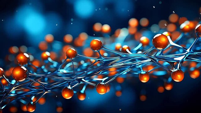 Digital technology presents a complex molecular structure background
