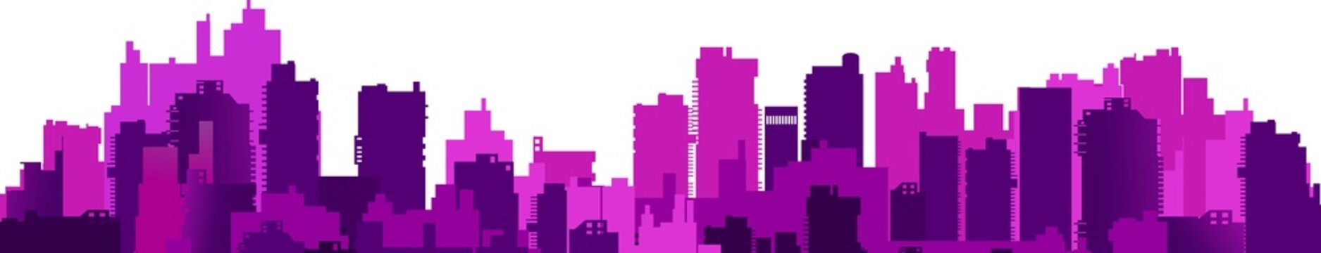 Modern city skyline creating an urban silhouette