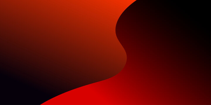 ブラックからレッドへ波打つグラデーションのダークな抽象ベクター背景素材 / Abstract dark red black gradient wave background with smooth curved shape and dramatic color flow