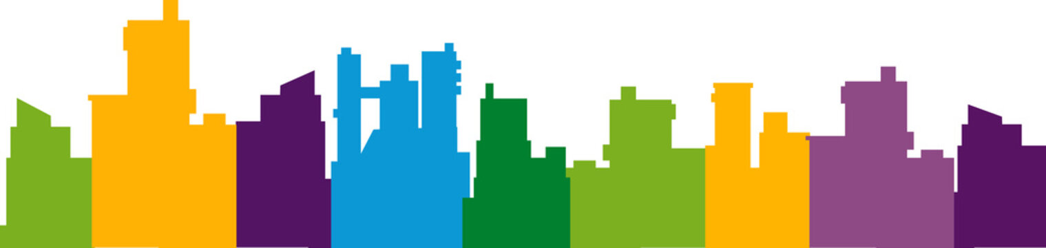Modern city skyline creating an urban silhouette