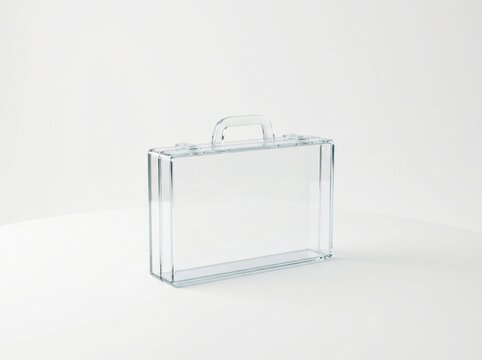 transparent glass briefcase business concept