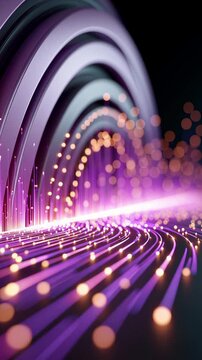 Digital data flowing through fiber optic network