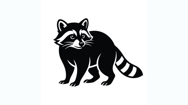 Black and white raccoon standing