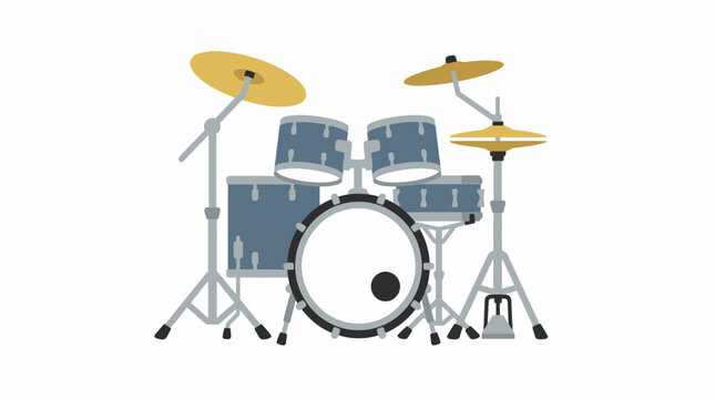 Drum set with cymbals equipment.