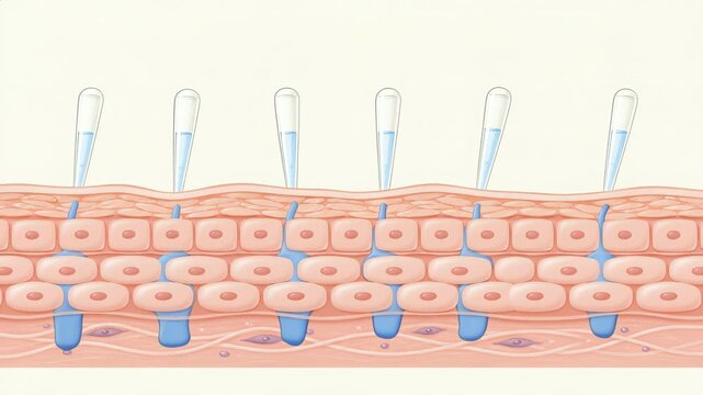 Microneedle serum delivery skincare science animation