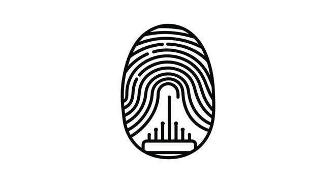 Fingerprint with bar graph illustration