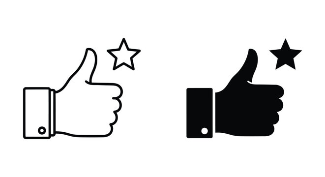 Two thumbs up with stars icon