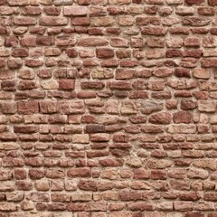 Fototapeta premium Aged rustic brick wall texture, weathered masonry background, architectural surface pattern, vintage construction material, authentic character.
