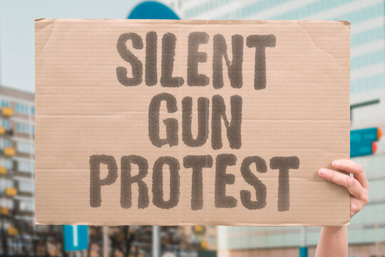 "Silent gun protest" Noiseless weapon used on demonstrators. NOISELESS. PROTEST. DISPERSAL. PAIN. CONTROL.