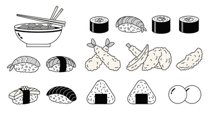 Variety of sushi and rolls. © Nb