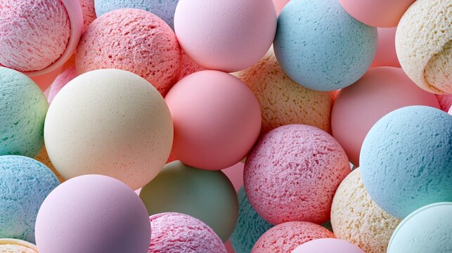 colorful pastel ice cream scoops abstract background with playful dessert texture