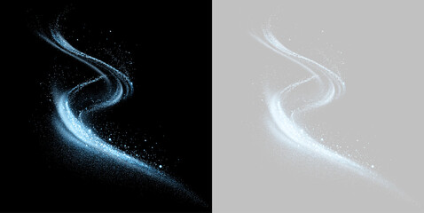 Transparent png blue light wave element with sparkling neon line motion trail effect and bright glowing fiber energy design background overlay beam blur ring glow futuristic curve magic cyber © Irina