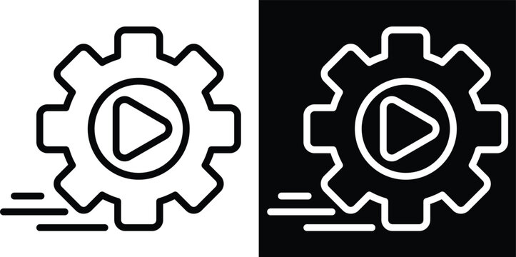execute Two-tone version in black and white background