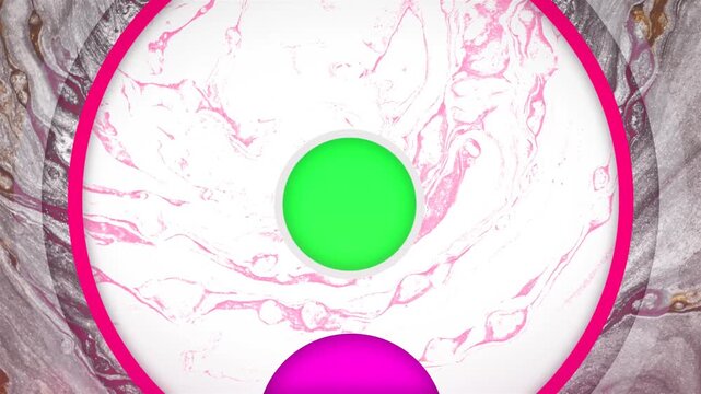 Abstract Fluid Art Frame Animation with Green Screen Chroma Key Mockup and Pink Accents