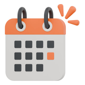 3D rendered calendar icon for business planning and scheduling.