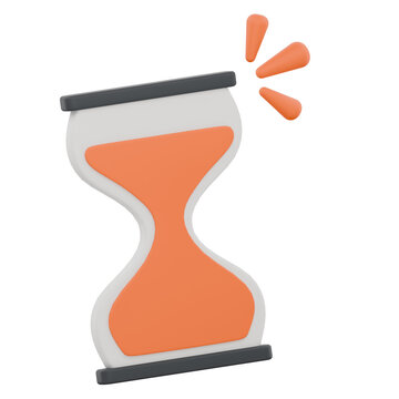 3D rendered hourglass icon representing time management and urgency.