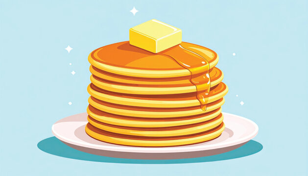 Stack of pancakes with butter on top.