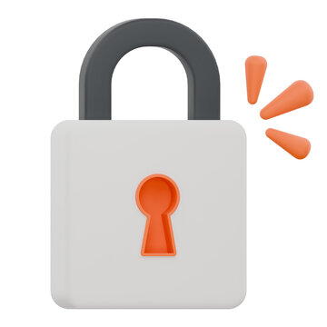 3D rendered illustration of a secure padlock icon for digital safety.