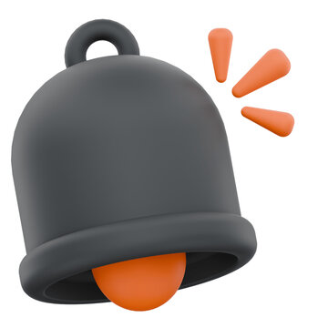 3D rendered notification bell icon for social media and web interface.