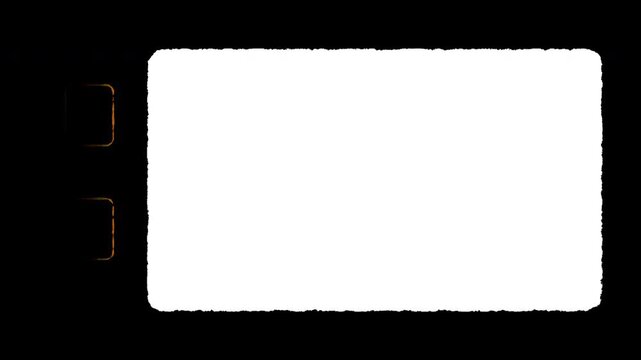 Super 8 film Effect film frame with sprocket holes, black textured borders ideal for cinemathemed designs, film promotions, videos, presentations.