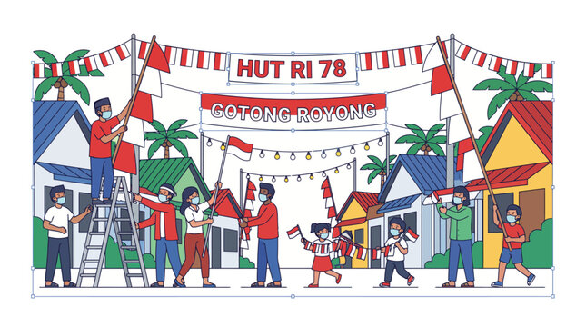Indonesian Independence Day celebration illustration.