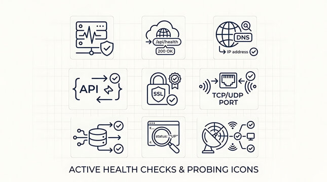 Health monitoring icons display active checks and safety probing on screen