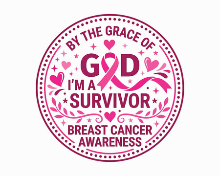 Breast cancer awareness halloween pink ribbon design 'by the grace of god i'm a survivor' october support