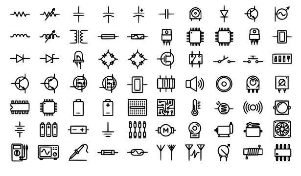 electronics, electronic components, electrical engineering, circuit, resistor, capacitor, diode, transistor, mosfet, led, microchip, microcontroller, pcb, breadboard, relay, transformer, sensor, conne