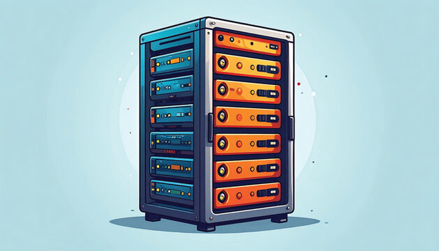 Large computer server storage device tower.