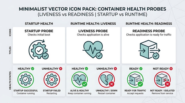 Health probes display liveness and readiness states with icons