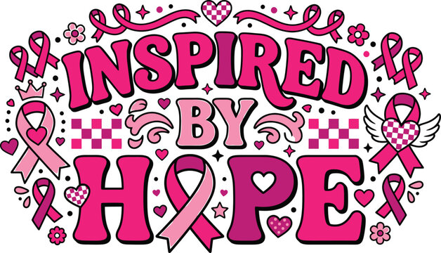 Breast cancer awareness halloween october pink inspired by hope graphic design for merchandise