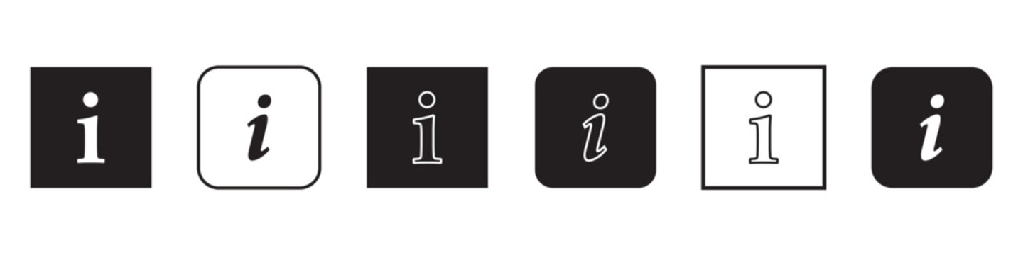Information Symbol Icon Collection with minimalist line art and solid icon styles. Perfect for information, help, support. FAQ, . vector illustration. eps10