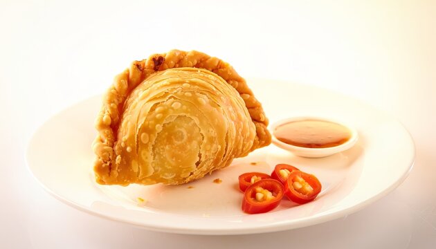 golden fried curry puff with crispy texture