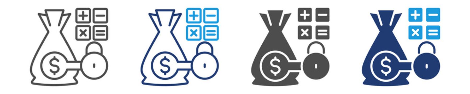 cost control icon set multiple style