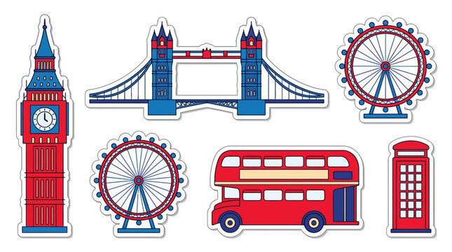 London icons and landmarks.