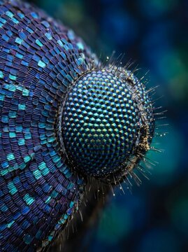 Occhio composto di insetto in macro dettagliata