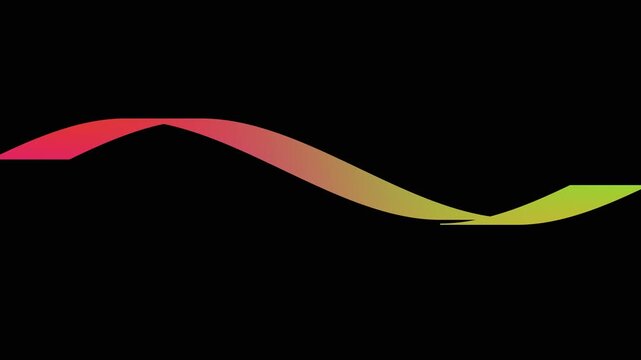 Animation of a multi-colored developing ribbon