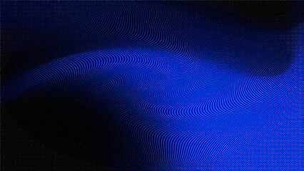 Abstract blue background with flowing dotted lines, digital wave pattern, technology concept, modern graphic design element, dark blue gradient texture © Tofayel Ahmed